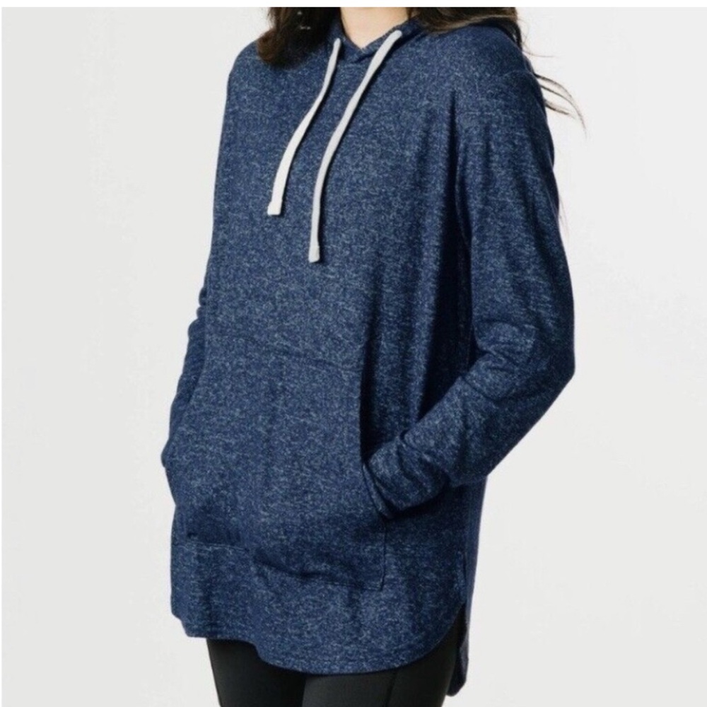NWT L Zyia Navy Pocket Boyfriend Hoodie